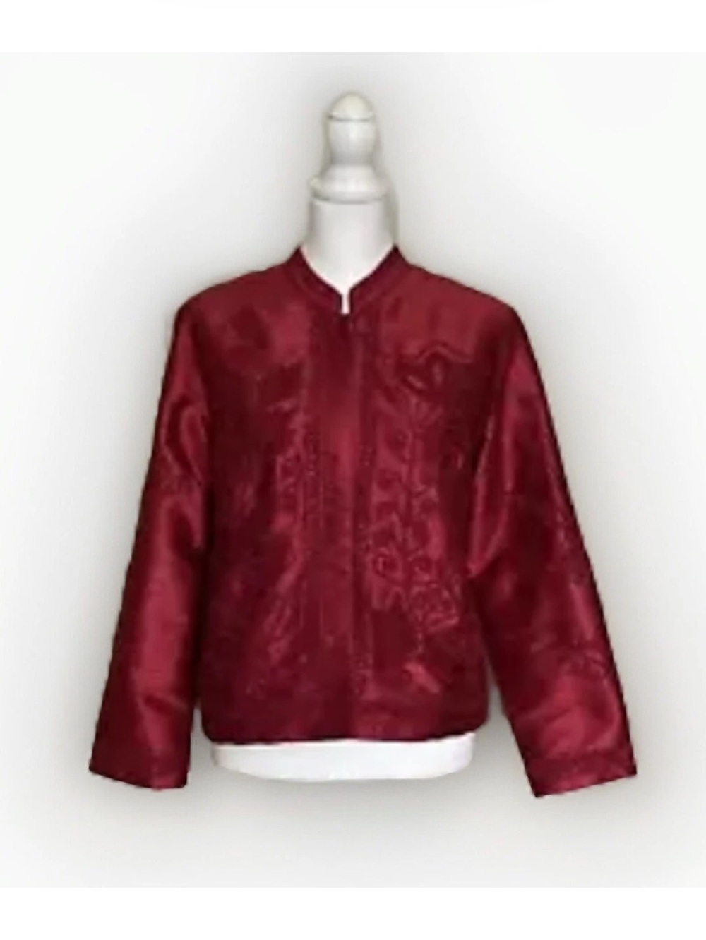 Norm Thompson Embroidered Lightweight Jacket Embellished Insets Sz SP